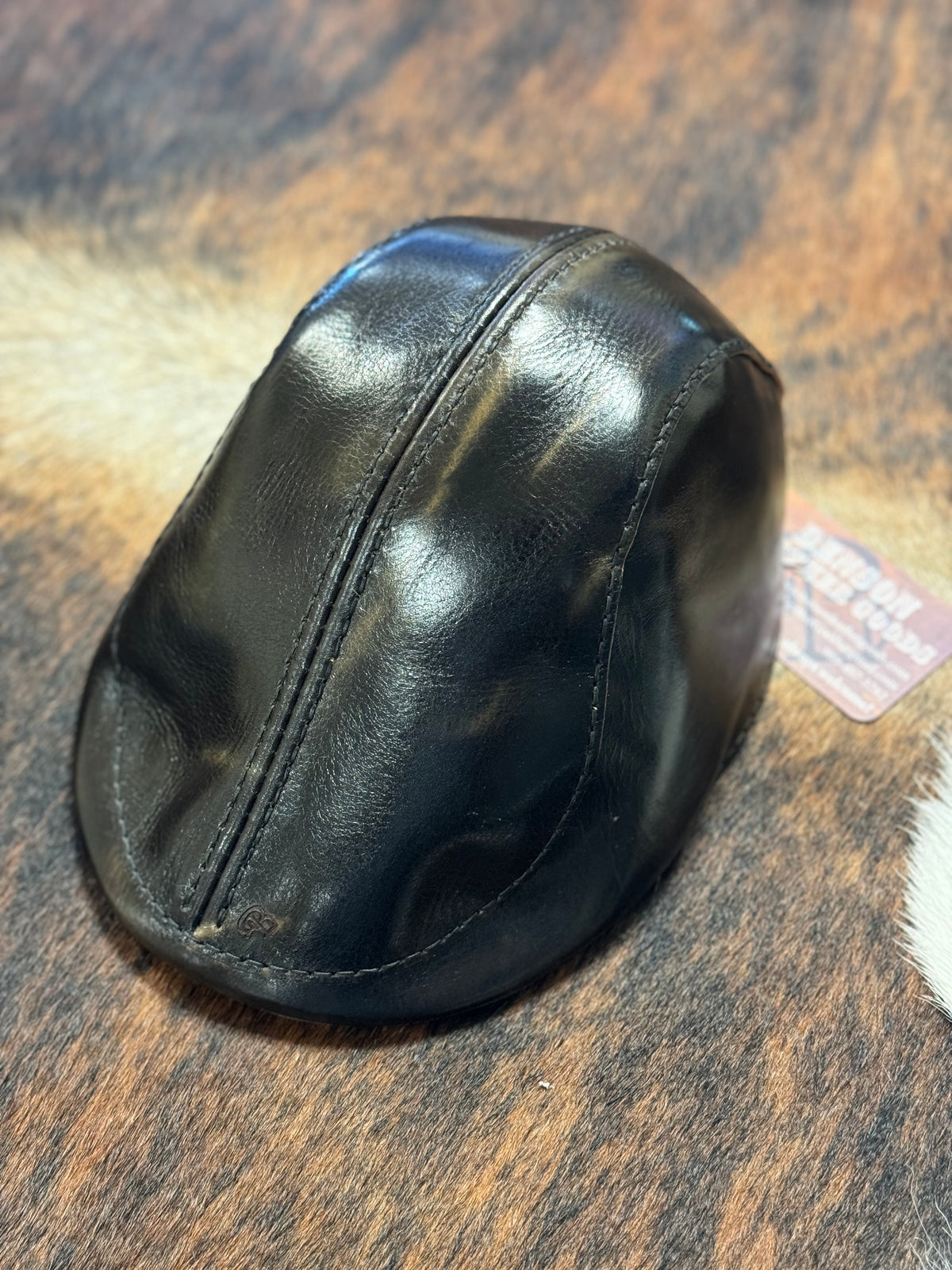 Handmade La Bretagna Fluid Oil Leather Flat Cap