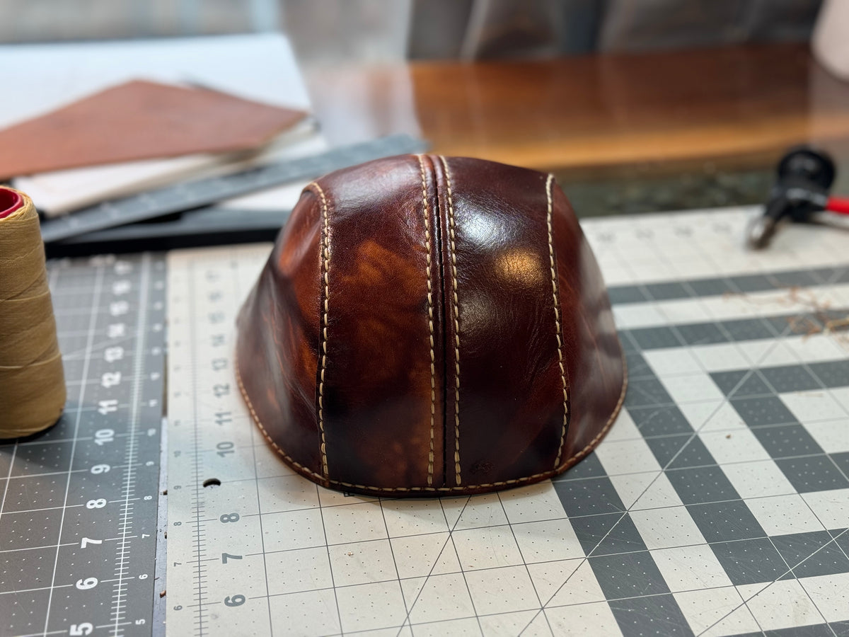 Handmade La Bretagna Fluid Oil Leather Flat Cap
