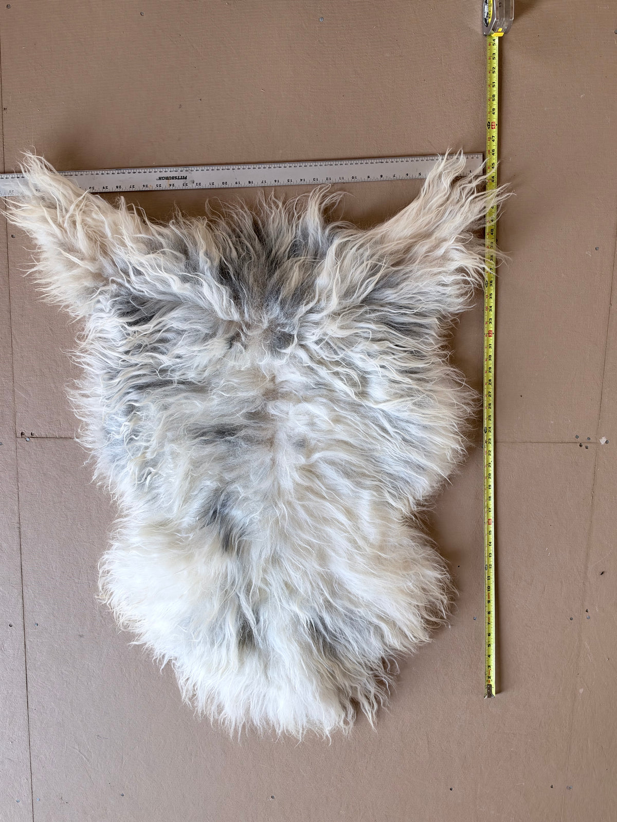 Grey and White Icelandic Sheepskin Rug
