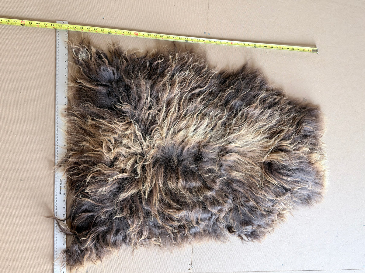 Brown and Yellow Icelandic Sheepskin Rug
