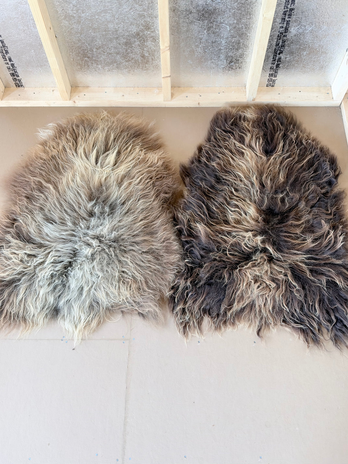 Brown and Yellow Icelandic Sheepskin Rug
