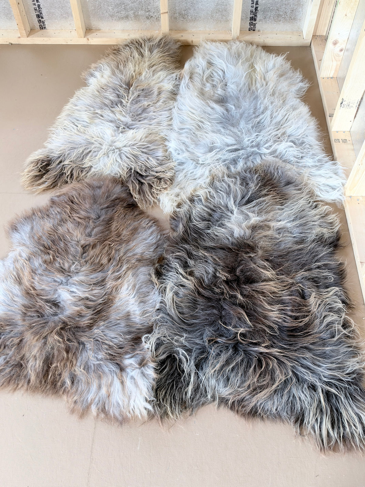 Grey, White and Brown Icelandic Sheepskin Rug