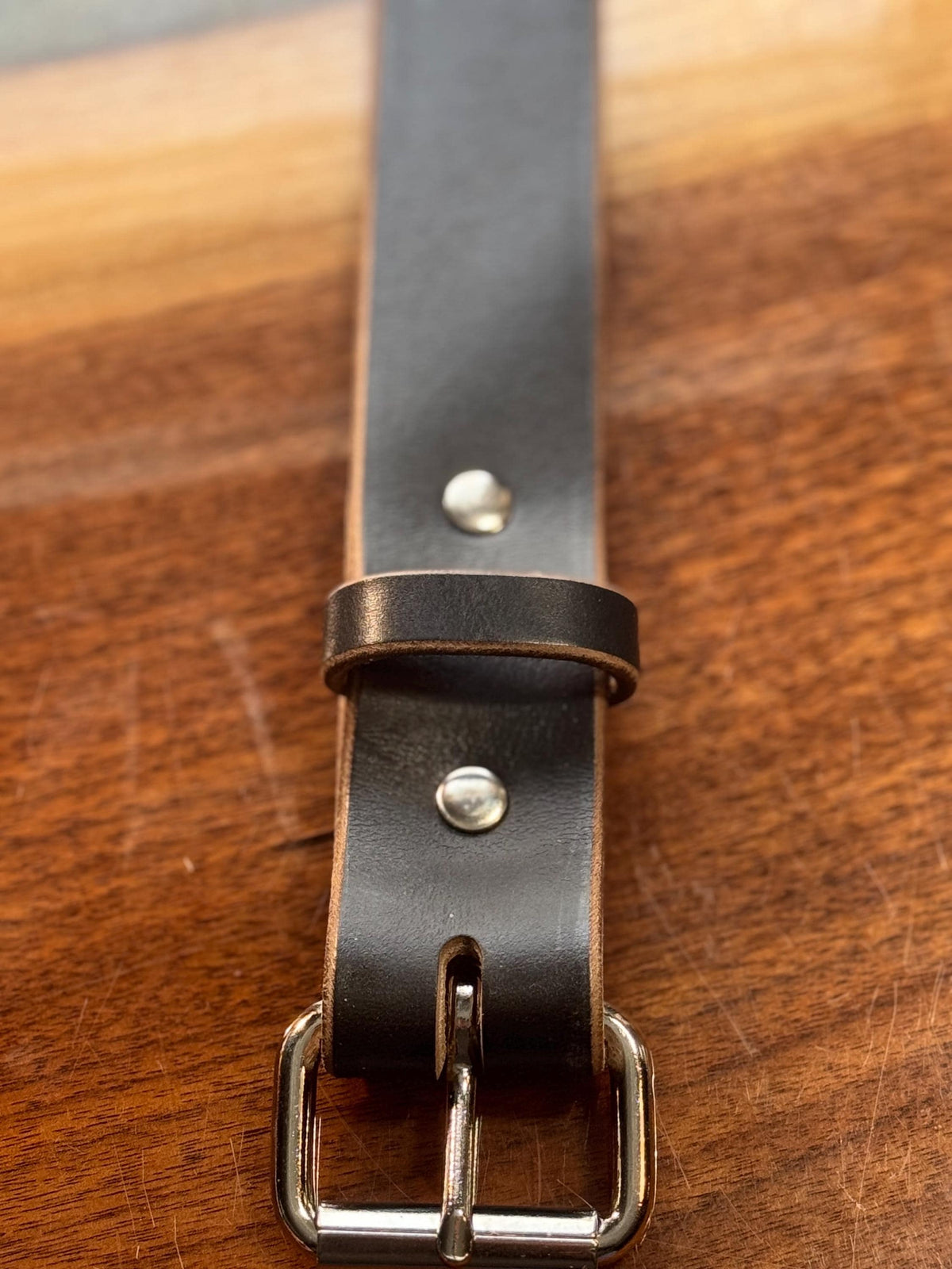 Handmade Horween Chromexcel Leather Belt — Black, Full-Grain, Hand-Cut in Michigan