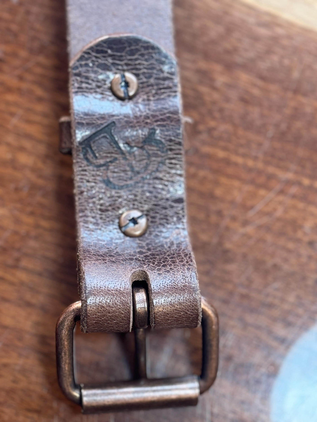 Antiqued Chocolate Water Buffalo Leather Belt – 1.5" Full-Grain, Handmade in Michigan