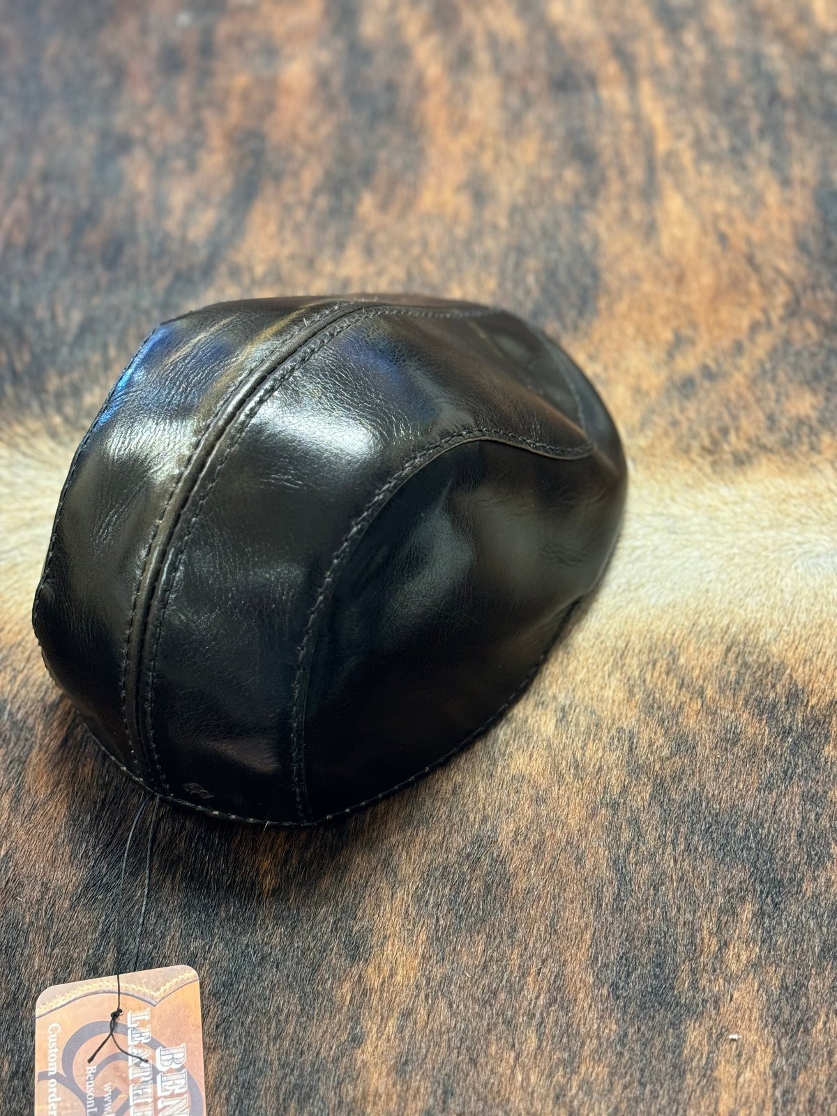 Handmade La Bretagna Fluid Oil Leather Flat Cap