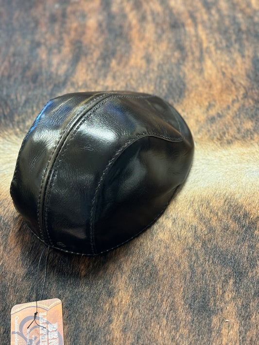 Handmade La Bretagna Fluid Oil Leather Flat Cap