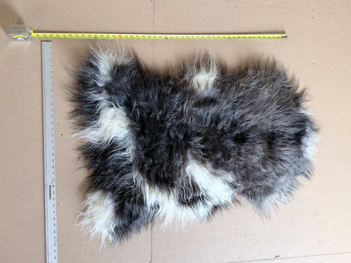 Black, White, and Grey Icelandic Sheepskin Rug