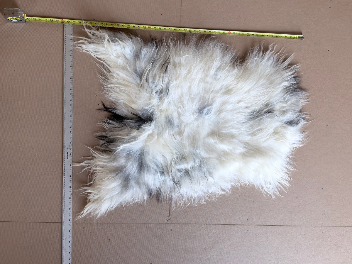 Black, White, and Grey Icelandic Sheepskin Rug