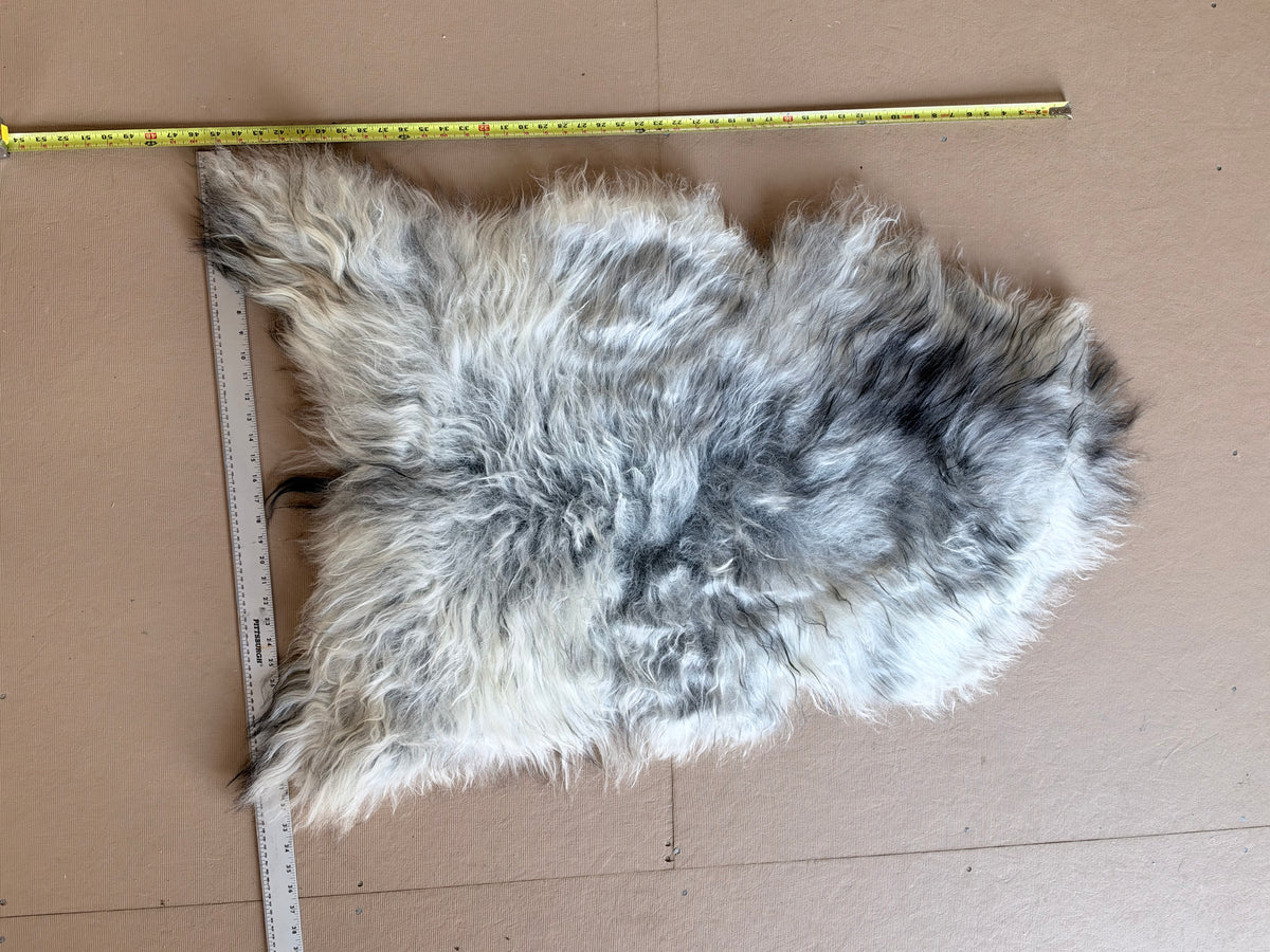 Grey and White Icelandic Sheepskin Rug