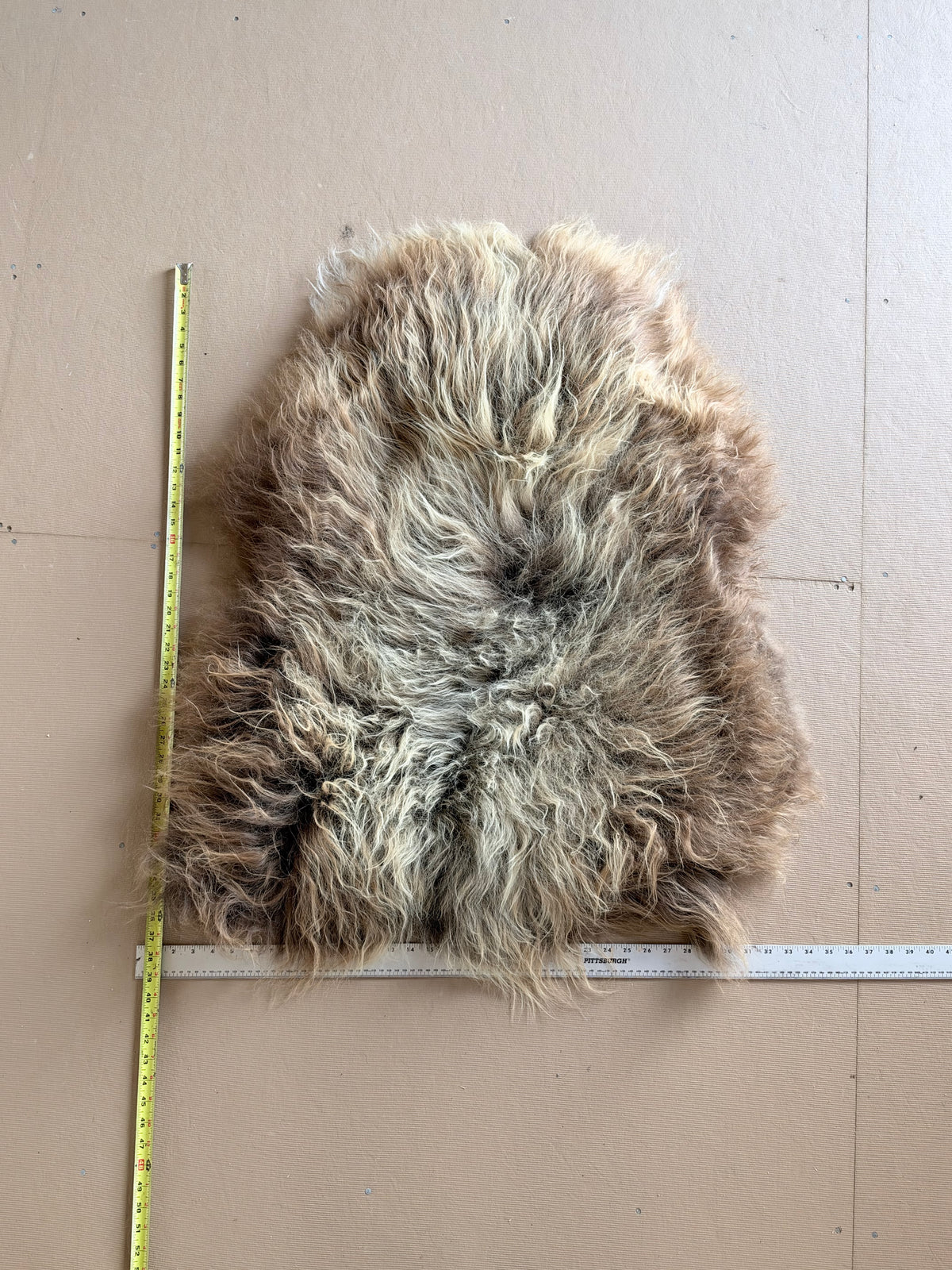 Brown and Yellow Icelandic Sheepskin Rug