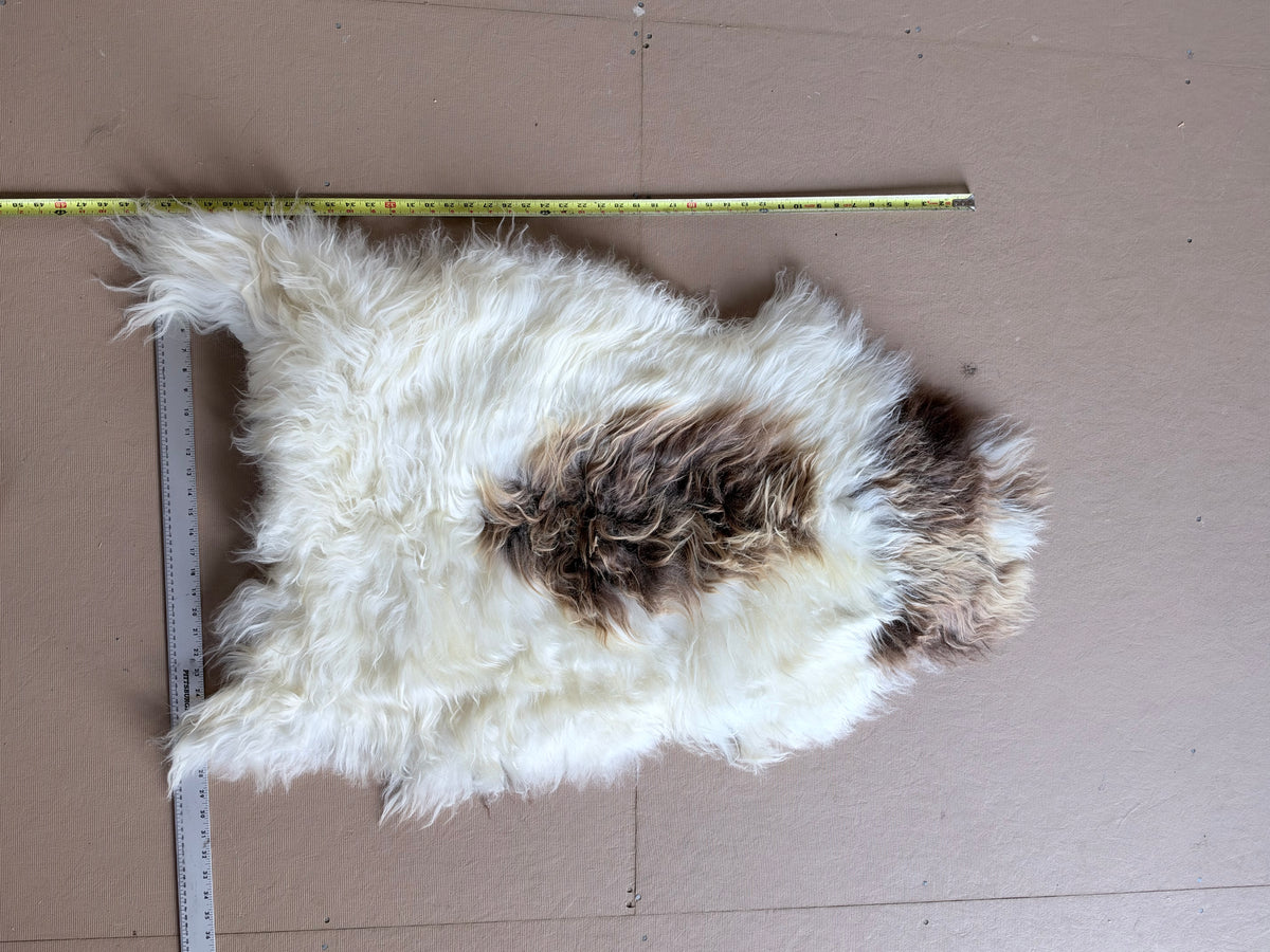 Brown and White Icelandic Sheepskin Rug
