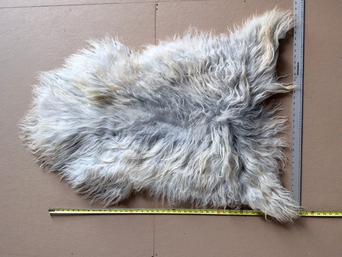 Grey, White and Brown Icelandic Sheepskin Rug