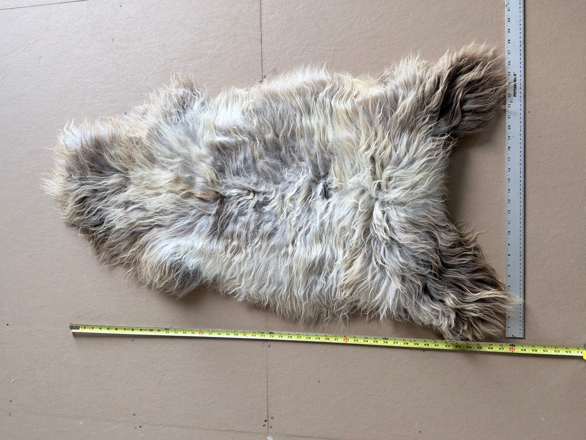 Grey, White and Brown Icelandic Sheepskin Rug
