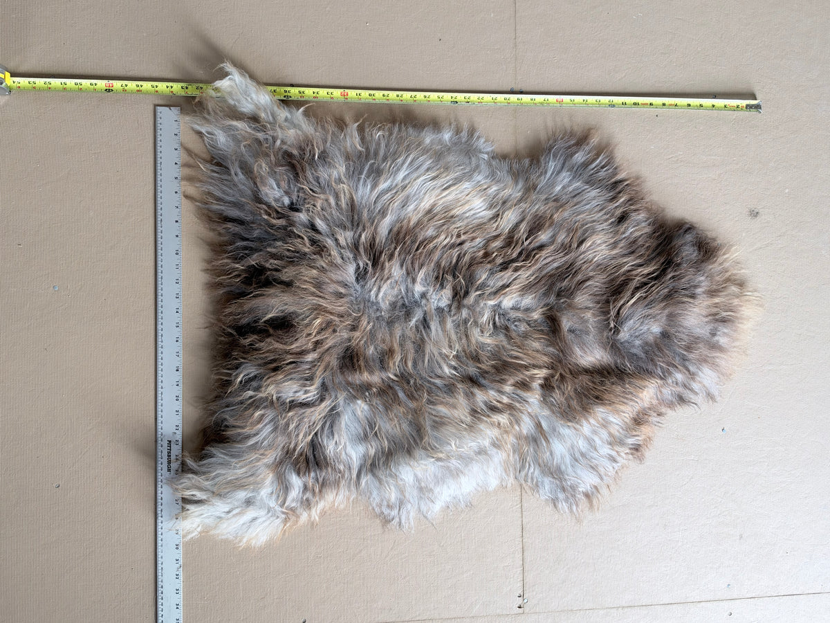 Grey, White and Brown Icelandic Sheepskin Rug