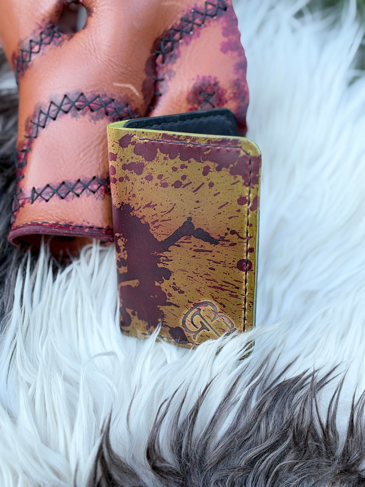 The Kevin – Zombie Green Front Pocket Wallet with Black Pueblo Accents