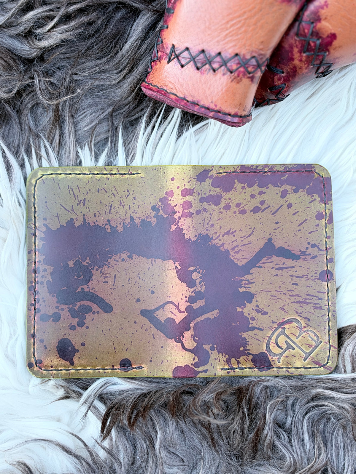The Kevin – Zombie Green Front Pocket Wallet with Black Pueblo Accents