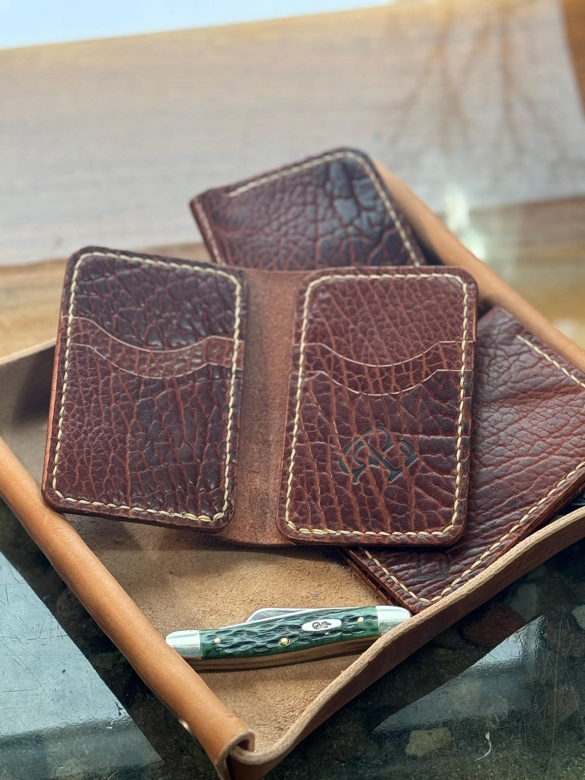 The Kevin – Handmade American Bison Leather Bifold Wallet | USA Made