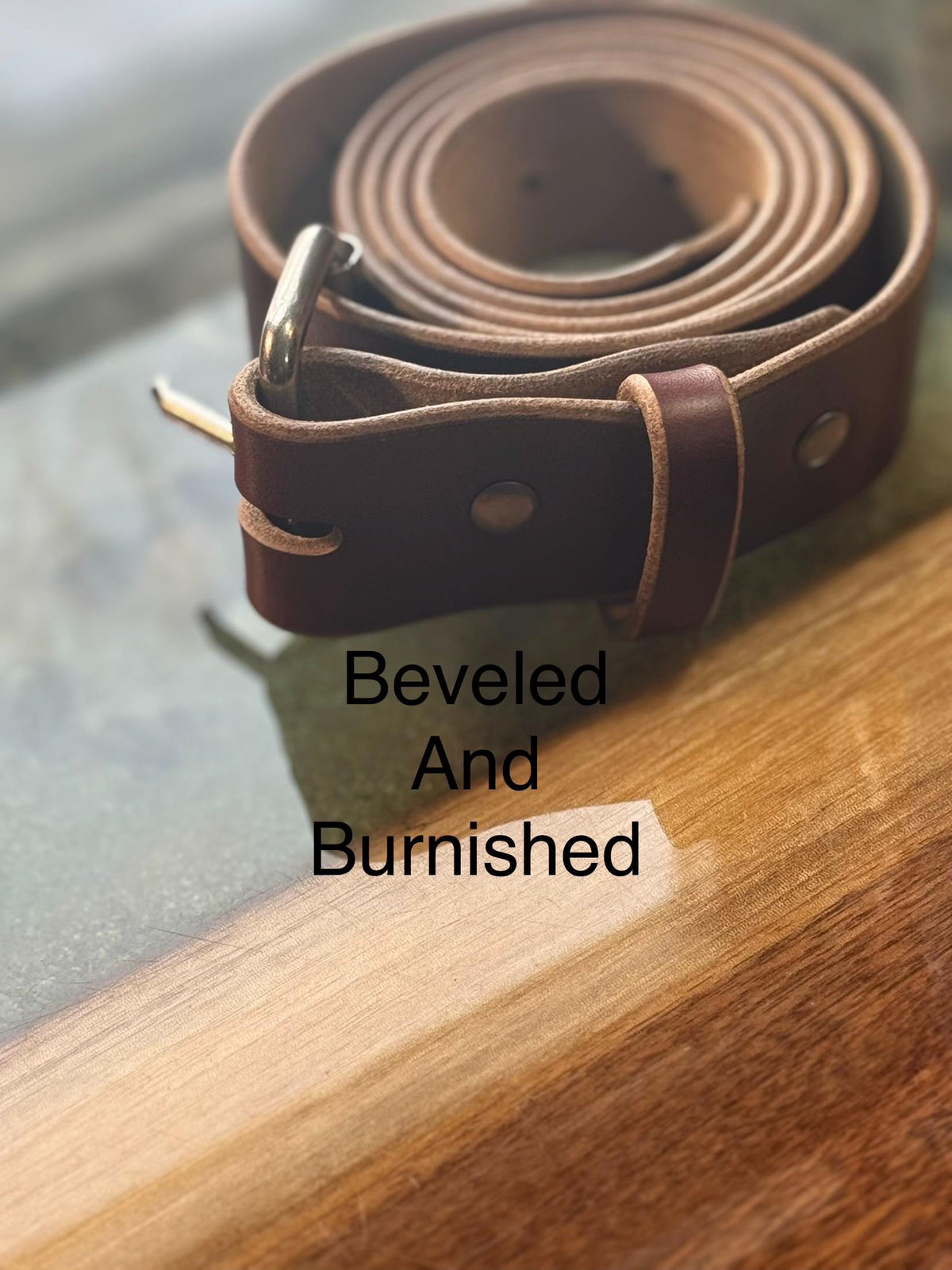 Handmade Horween Chromexcel Leather Belt — Tan, Full-Grain, Hand-Cut in Michigan
