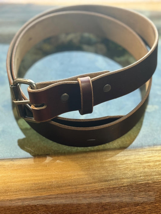 Handmade Horween Chromexcel Leather Belt — Tan, Full-Grain, Hand-Cut in Michigan