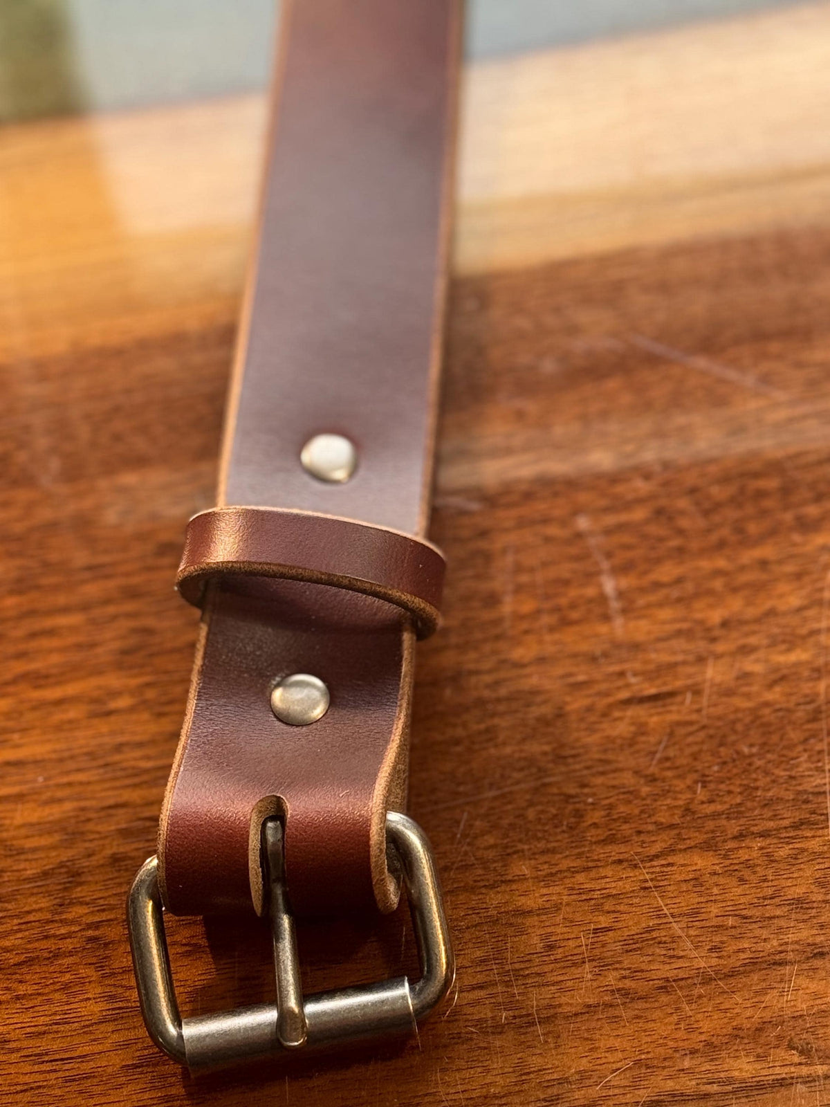Handmade Horween Chromexcel Leather Belt — Tan, Full-Grain, Hand-Cut in Michigan