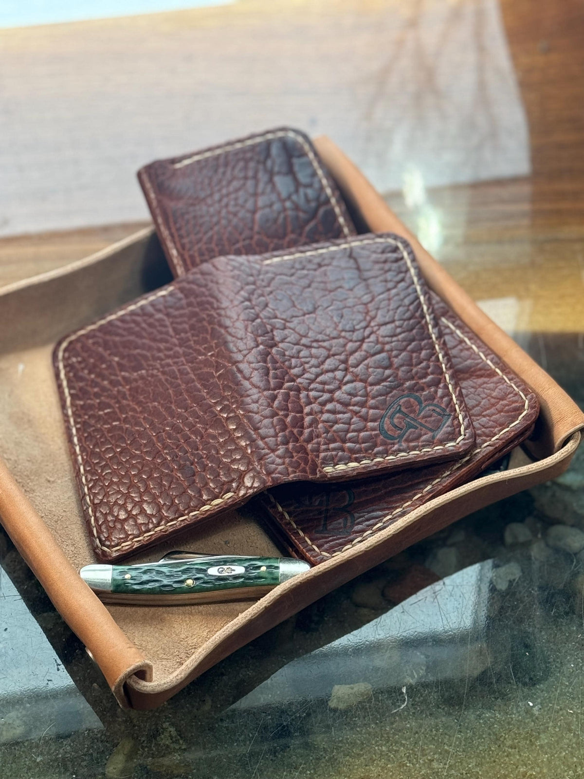 The Kevin – Handmade American Bison Leather Bifold Wallet | USA Made