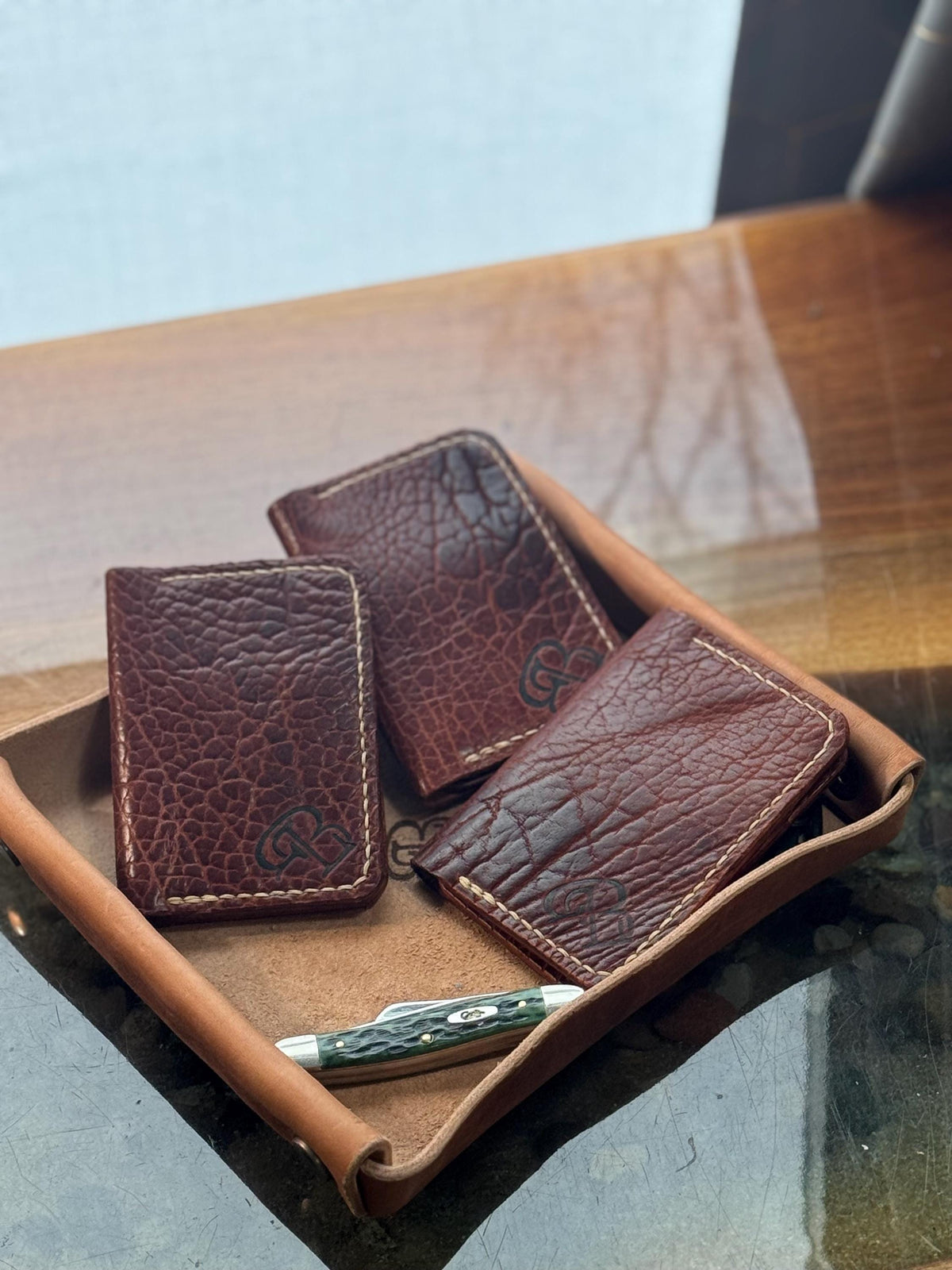 The Kevin – Handmade American Bison Leather Bifold Wallet | USA Made